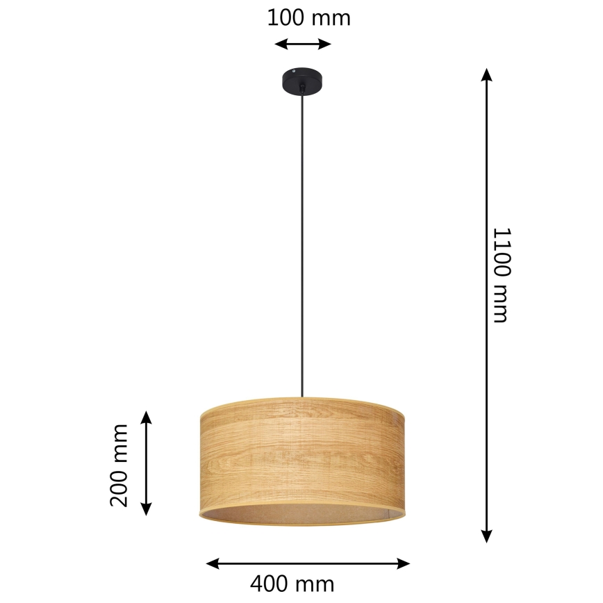 Luster na lanku ALBA 1xE27/15W/230V pr. 40 cm hnedá/čierna