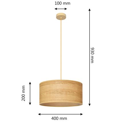 Luster na lanku ALBA 1xE27/15W/230V pr. 40 cm hnedá
