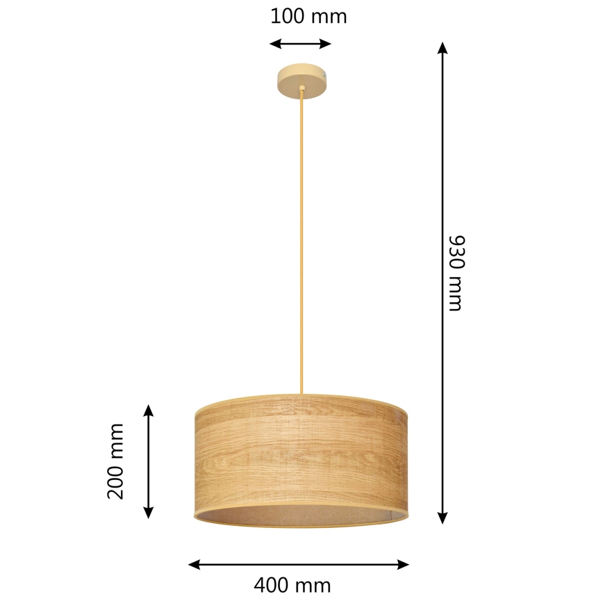 Luster na lanku ALBA 1xE27/15W/230V pr. 40 cm hnedá