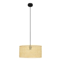 Luster na lanku ALBA 1xE27/15W/230V pr. 40 cm ratan/čierna