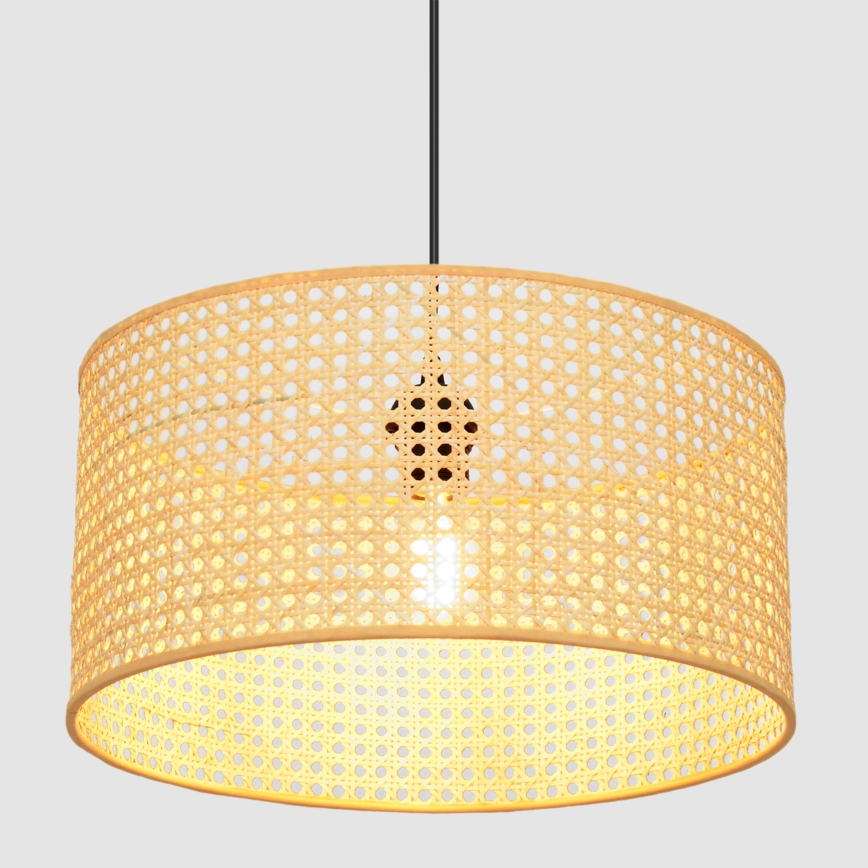 Luster na lanku ALBA 1xE27/15W/230V pr. 40 cm ratan/čierna