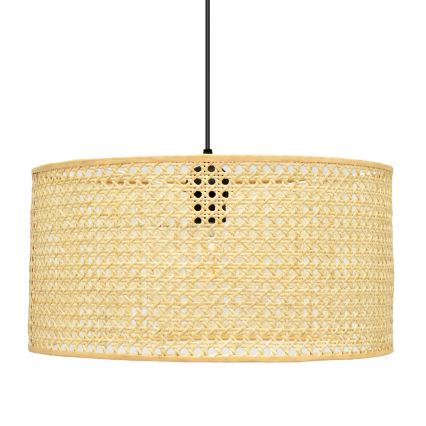 Luster na lanku ALBA 1xE27/15W/230V pr. 40 cm ratan/čierna