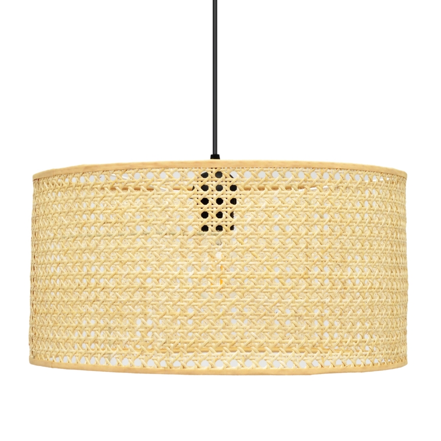Luster na lanku ALBA 1xE27/15W/230V pr. 40 cm ratan/čierna