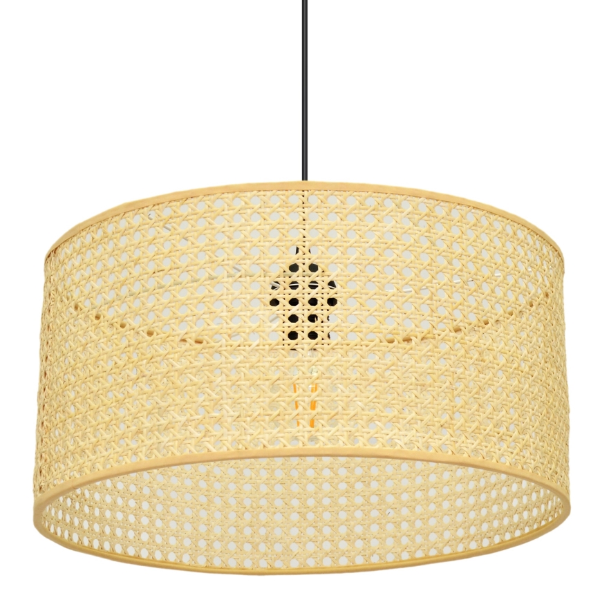 Luster na lanku ALBA 1xE27/15W/230V pr. 40 cm ratan/čierna