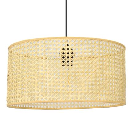 Luster na lanku ALBA 1xE27/15W/230V pr. 40 cm ratan/čierna