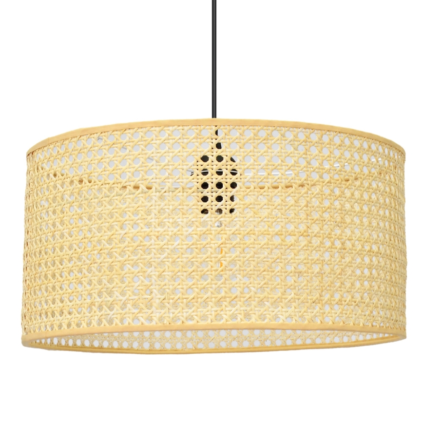 Luster na lanku ALBA 1xE27/15W/230V pr. 40 cm ratan/čierna