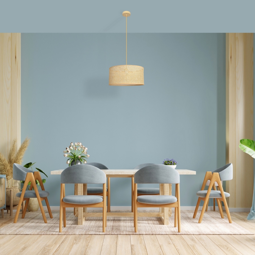 Luster na lanku ALBA 1xE27/15W/230V pr. 40 cm ratan