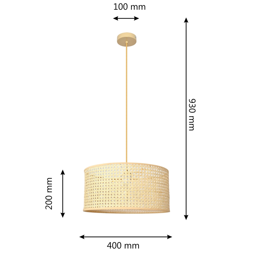 Luster na lanku ALBA 1xE27/15W/230V pr. 40 cm ratan