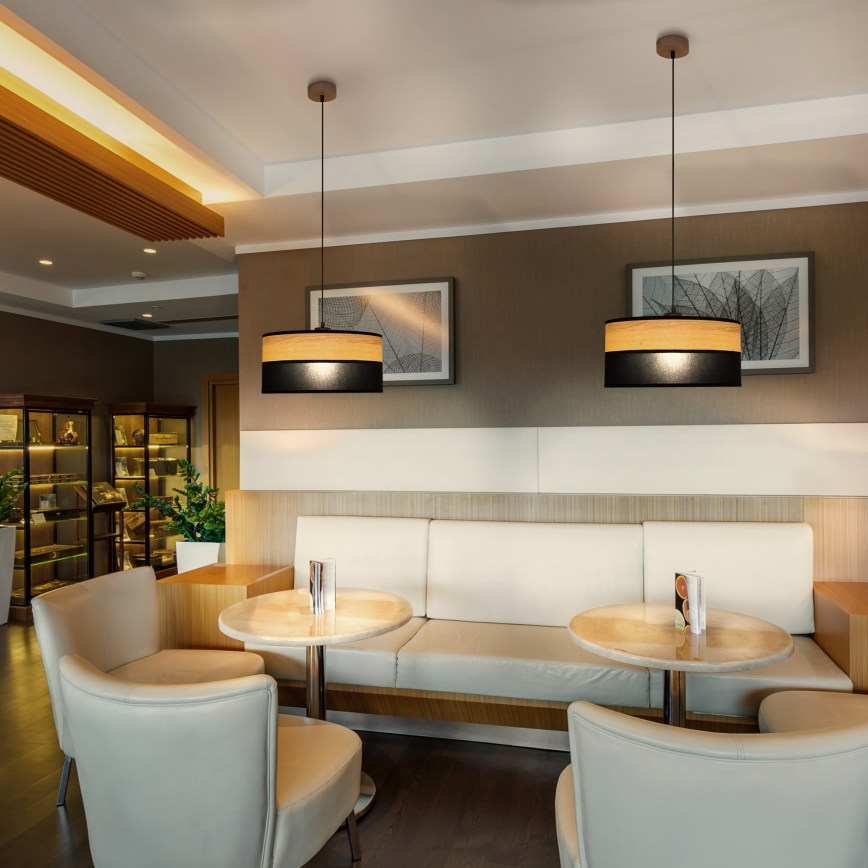 Luster na lanku ALBA 1xE27/15W/230V pr. 45 cm čierna/hnedá