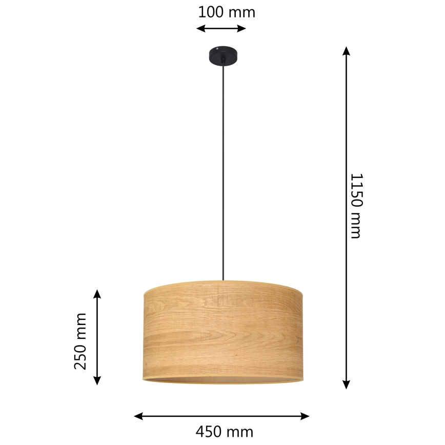 Luster na lanku ALBA 1xE27/15W/230V pr. 45 cm hnedá/čierna