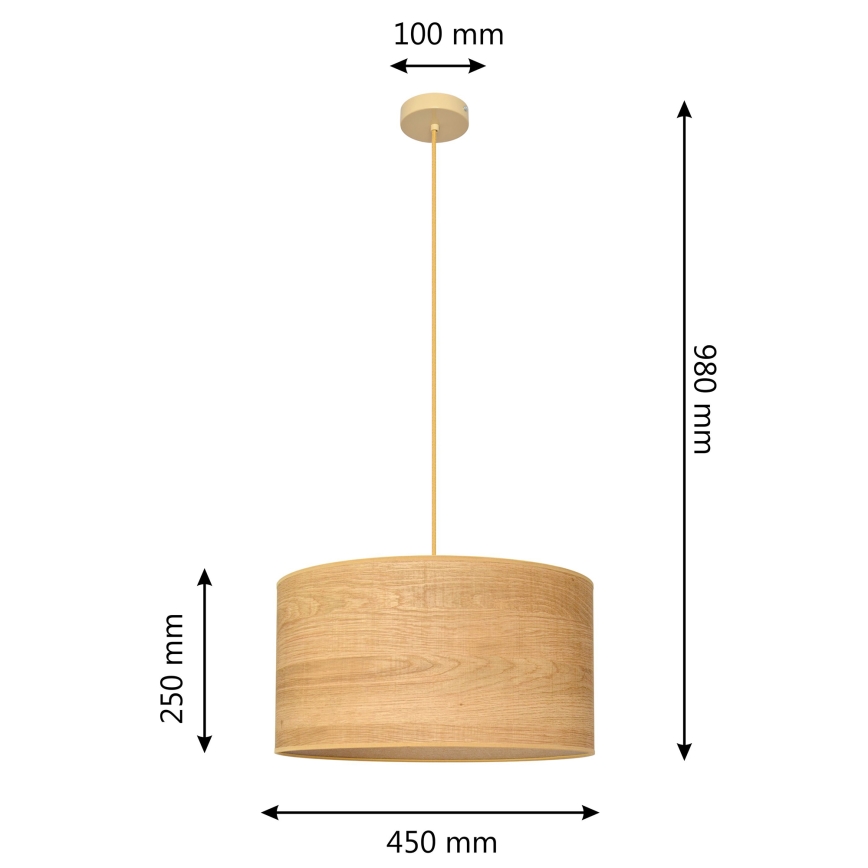 Luster na lanku ALBA 1xE27/15W/230V pr. 45 cm hnedá