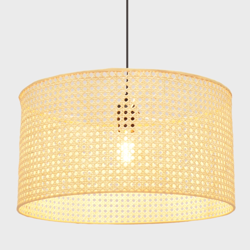 Luster na lanku ALBA 1xE27/15W/230V pr. 45 cm ratan/čierna