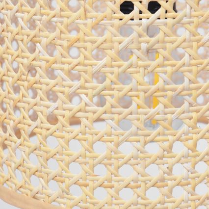 Luster na lanku ALBA 1xE27/15W/230V pr. 45 cm ratan/čierna