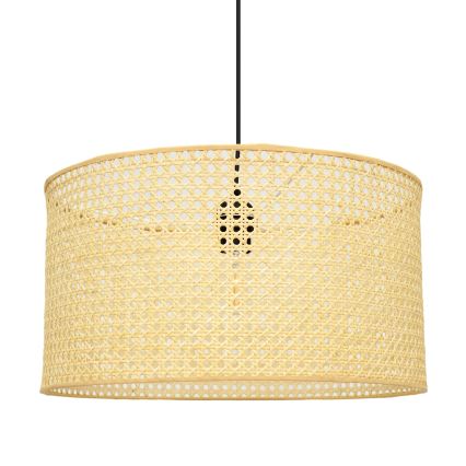Luster na lanku ALBA 1xE27/15W/230V pr. 45 cm ratan/čierna