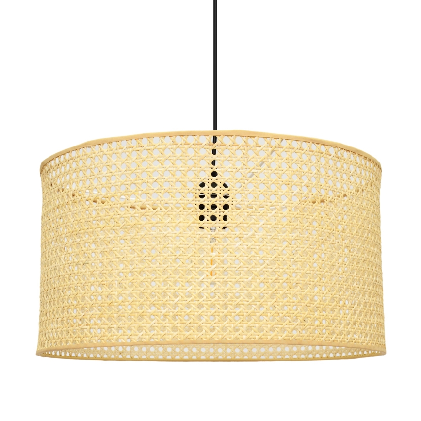 Luster na lanku ALBA 1xE27/15W/230V pr. 45 cm ratan/čierna