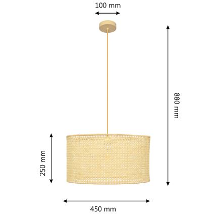 Luster na lanku ALBA 1xE27/15W/230V pr. 45 cm ratan