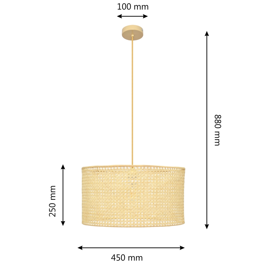Luster na lanku ALBA 1xE27/15W/230V pr. 45 cm ratan