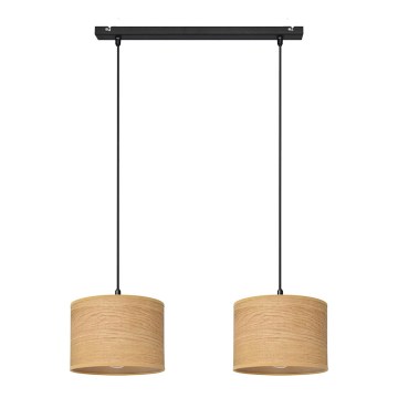 Luster na lanku ALBA 2xE27/15W/230V hnedá/čierna