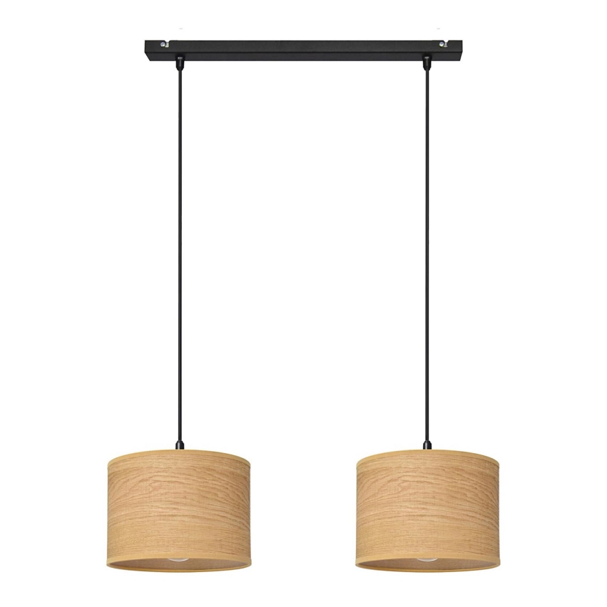 Luster na lanku ALBA 2xE27/15W/230V hnedá/čierna