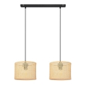 Luster na lanku ALBA 2xE27/15W/230V ratan/čierna
