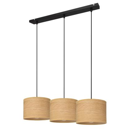 Luster na lanku ALBA 3xE27/15W/230V hnedá/čierna