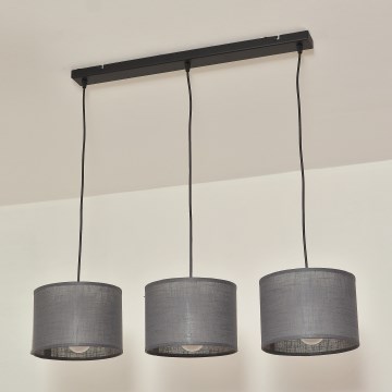 Luster na lanku ALBA 3xE27/15W/230V, sivý