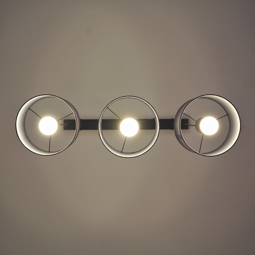 Luster na lanku ALBA 3xE27/15W/230V, sivý