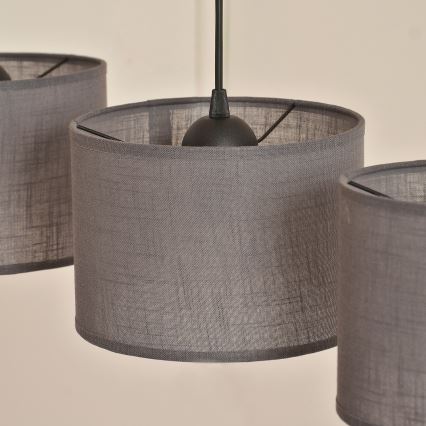Luster na lanku ALBA 3xE27/15W/230V, sivý