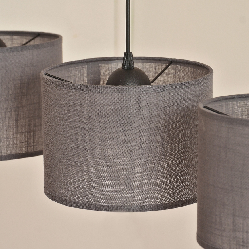 Luster na lanku ALBA 3xE27/15W/230V, sivý