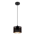Luster na lanku ALDO 1xE27/60W/230V pr. 15 cm čierna