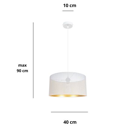 Luster na lanku ALDO 1xE27/60W/230V pr. 40 cm biela