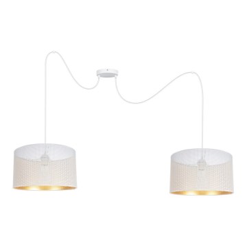 Luster na lanku ALDO 2xE27/60W/230V pavúk biela