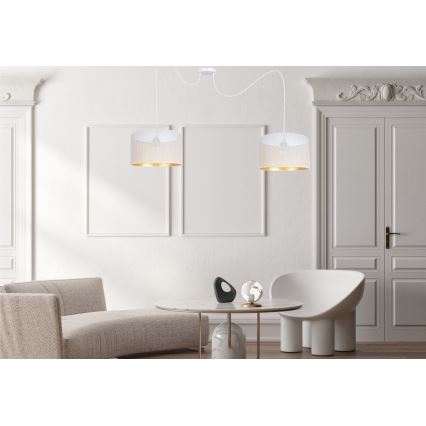 Luster na lanku ALDO 2xE27/60W/230V pavúk biela