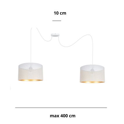 Luster na lanku ALDO 2xE27/60W/230V pavúk biela