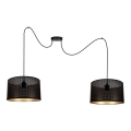 Luster na lanku ALDO 2xE27/60W/230V pavúk čierna