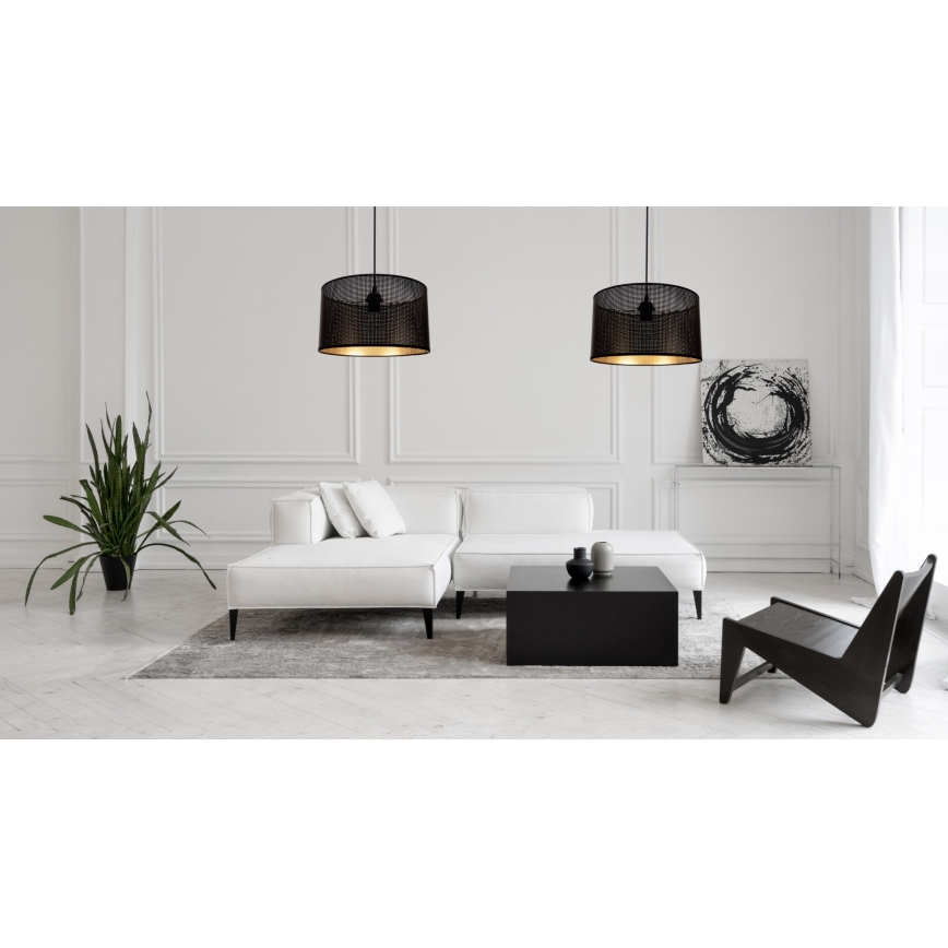 Luster na lanku ALDO 2xE27/60W/230V pavúk čierna
