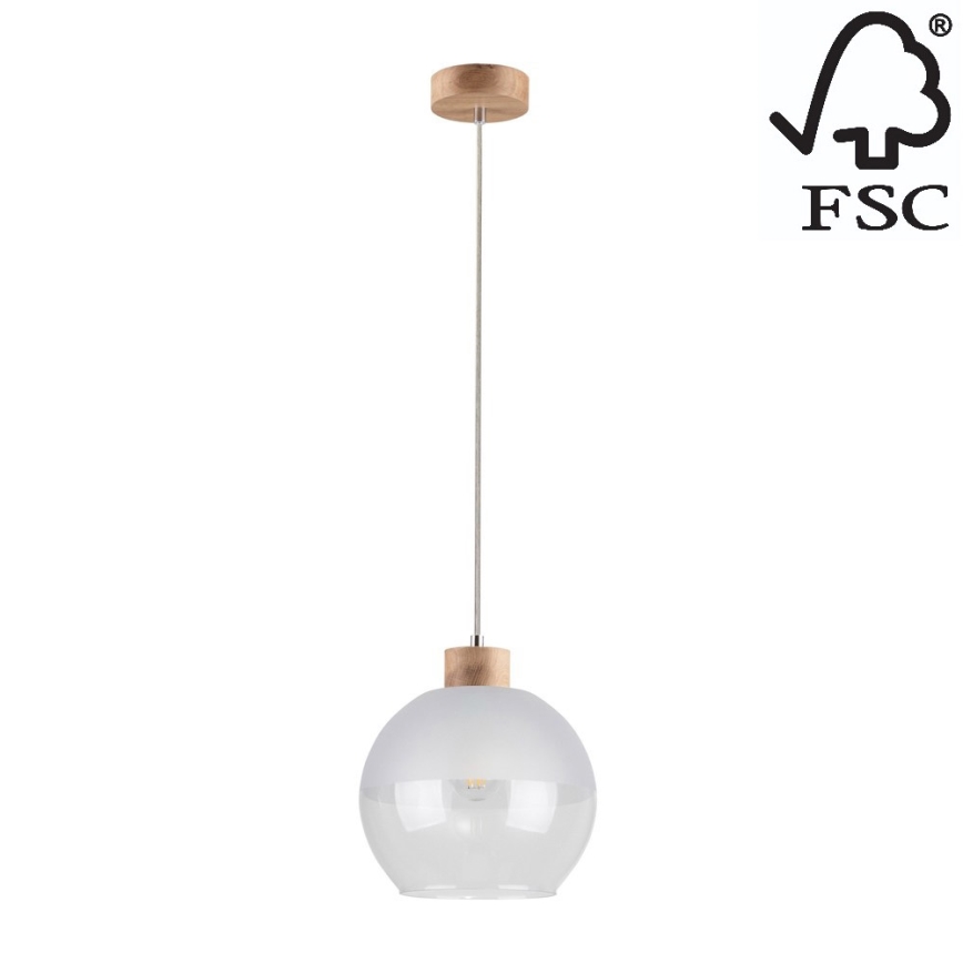 Luster na lanku ALESSANDRO 1xE27/60W/230V dub – FSC certifikované