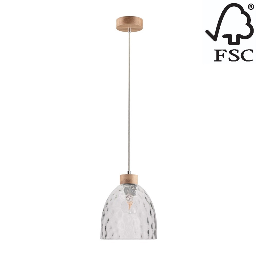 Luster na lanku ALESSANDRO 1xE27/60W/230V dub – FSC certifikované