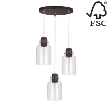 Luster na lanku ALESSANDRO 3xE27/60W/230V buk – FSC certifikované