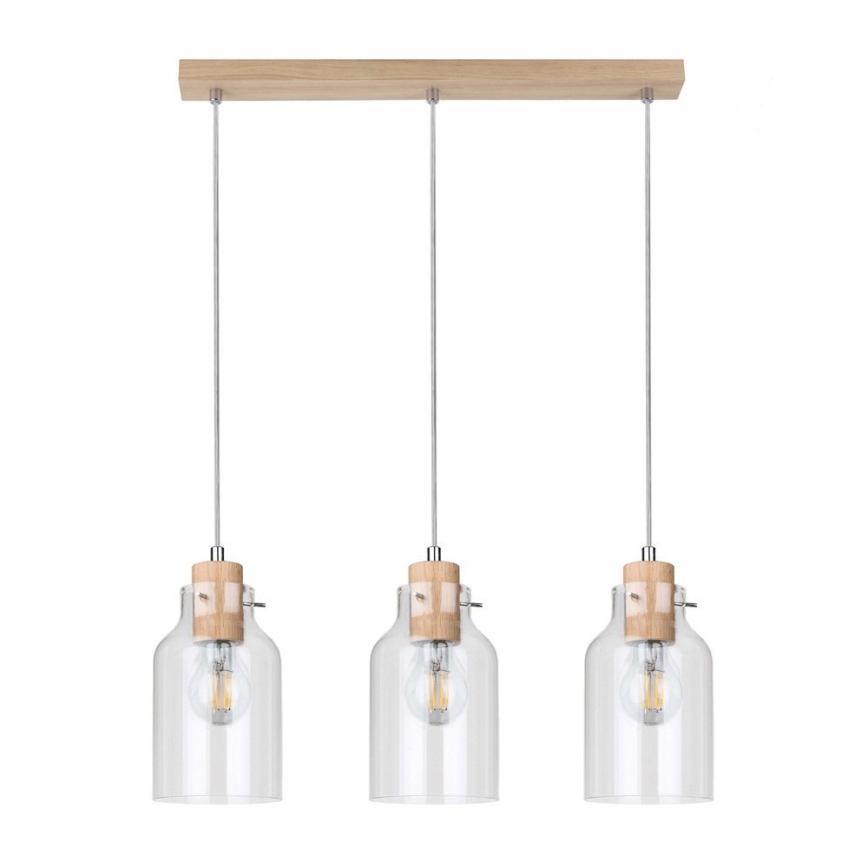 Luster na lanku ALESSANDRO 3xE27/60W/230V dub