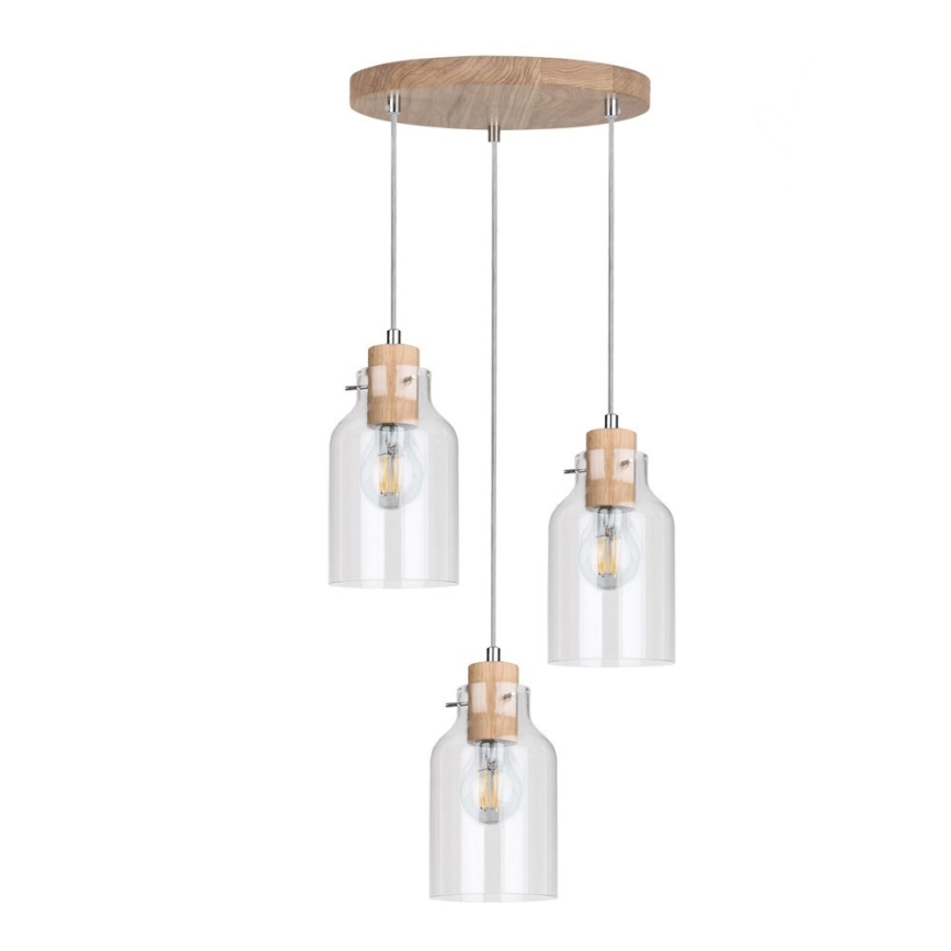 Luster na lanku ALESSANDRO 3xE27/60W/230V dub