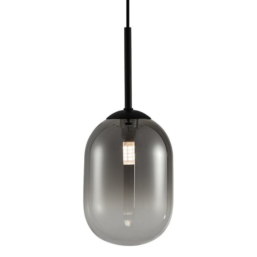 Luster na lanku ALIAS 1xG9/8W/230V pr. 12 cm čierna/šedá