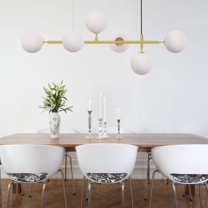 Luster na lanku ALISA 6xE14/40W/230V zlatý