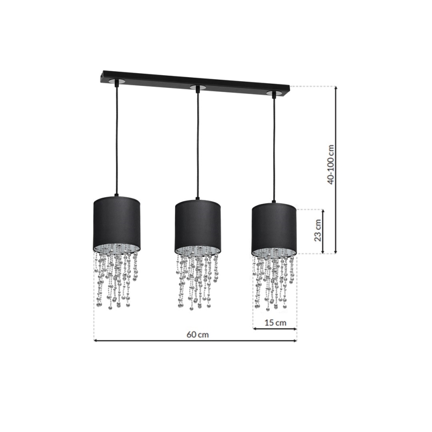 Luster na lanku ALMERIA 3xE27/60W/230V