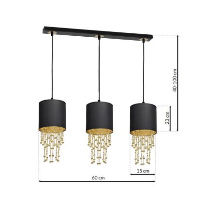 Luster na lanku ALMERIA 3xE27/60W/230V