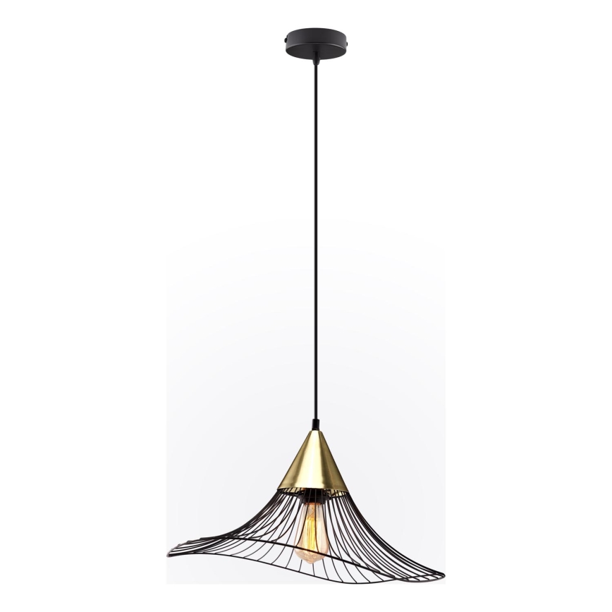 Luster na lanku ALURA 1xE27/60W/230V pr. 50 cm čierna