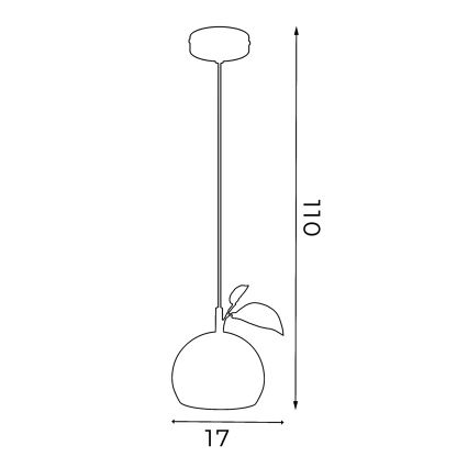 Luster na lanku APPLE 1xE27/15W/230V žltá