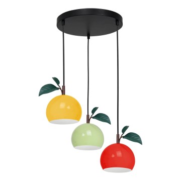 Luster na lanku APPLE 3xE27/15W/230V pestrofarebná