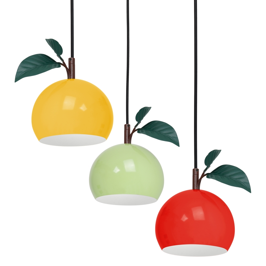 Luster na lanku APPLE 3xE27/15W/230V pestrofarebná