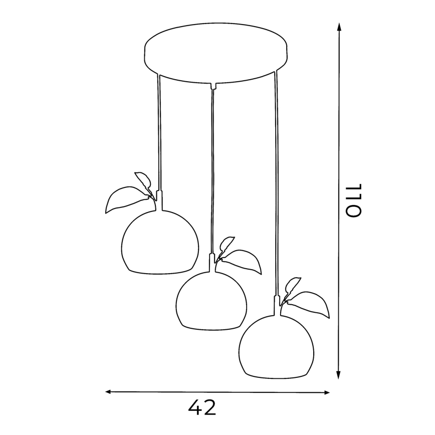 Luster na lanku APPLE 3xE27/15W/230V pestrofarebná